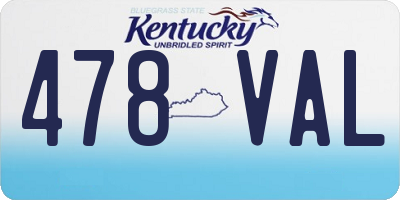 KY license plate 478VAL