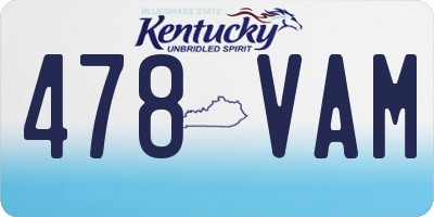 KY license plate 478VAM