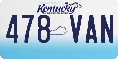 KY license plate 478VAN