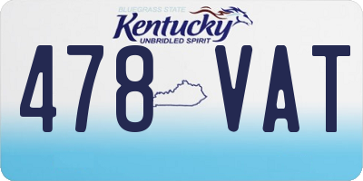 KY license plate 478VAT