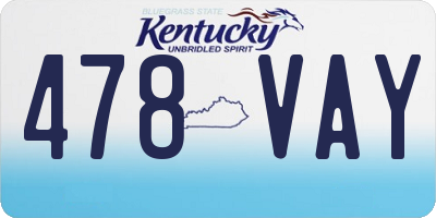 KY license plate 478VAY