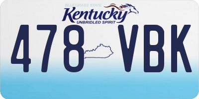 KY license plate 478VBK