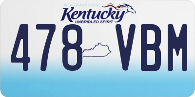 KY license plate 478VBM