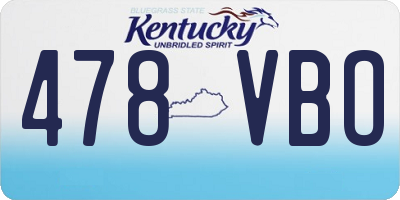 KY license plate 478VBO