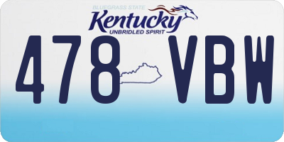 KY license plate 478VBW