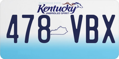 KY license plate 478VBX
