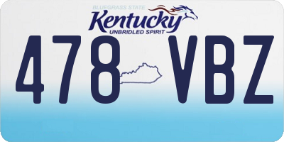 KY license plate 478VBZ
