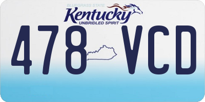 KY license plate 478VCD