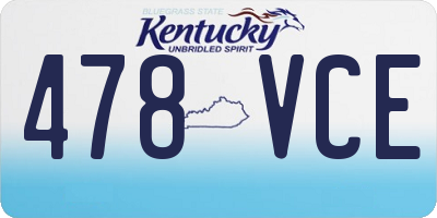 KY license plate 478VCE