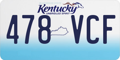 KY license plate 478VCF
