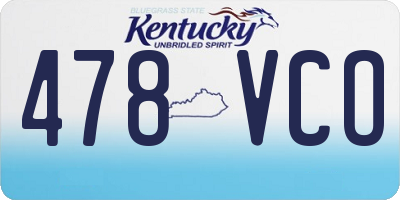 KY license plate 478VCO