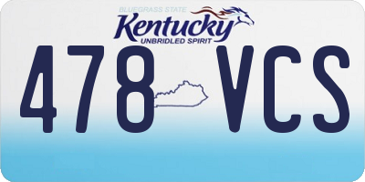 KY license plate 478VCS