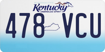 KY license plate 478VCU