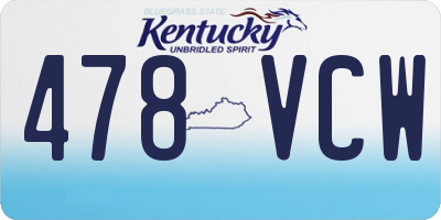 KY license plate 478VCW