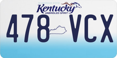 KY license plate 478VCX