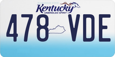 KY license plate 478VDE