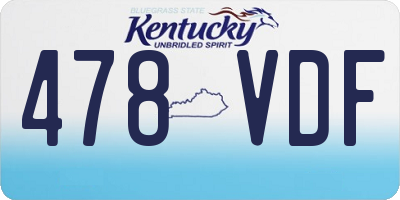 KY license plate 478VDF