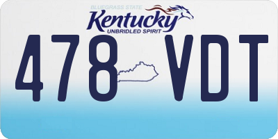 KY license plate 478VDT