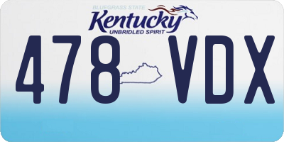 KY license plate 478VDX