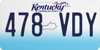 KY license plate 478VDY