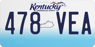 KY license plate 478VEA