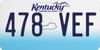 KY license plate 478VEF