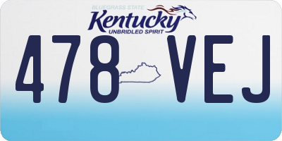 KY license plate 478VEJ