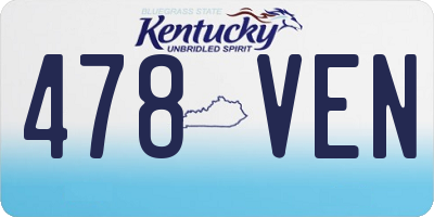 KY license plate 478VEN