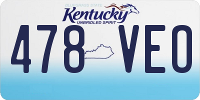 KY license plate 478VEO