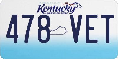 KY license plate 478VET