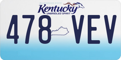 KY license plate 478VEV