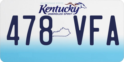 KY license plate 478VFA