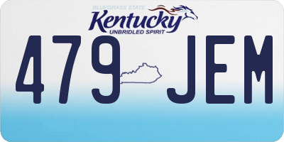 KY license plate 479JEM