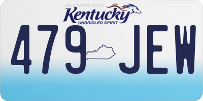 KY license plate 479JEW