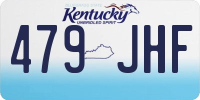 KY license plate 479JHF