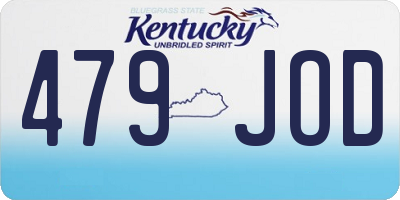 KY license plate 479JOD