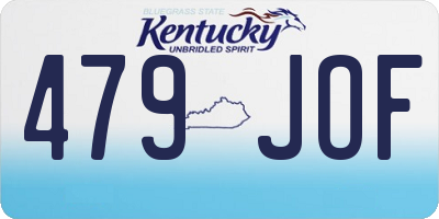 KY license plate 479JOF