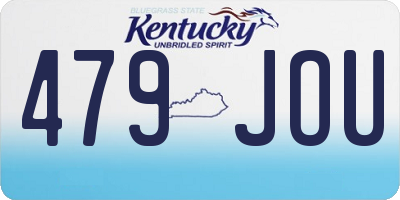 KY license plate 479JOU