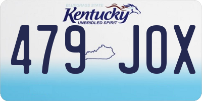 KY license plate 479JOX