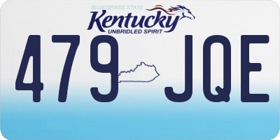 KY license plate 479JQE