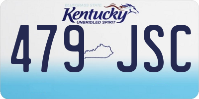 KY license plate 479JSC