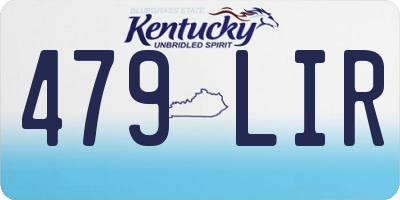 KY license plate 479LIR