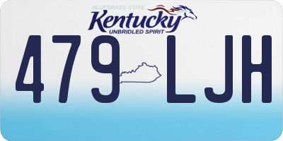 KY license plate 479LJH