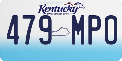 KY license plate 479MPO