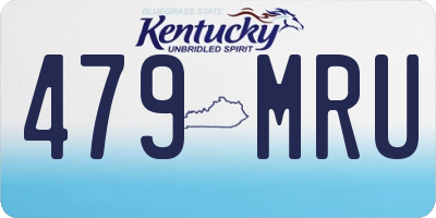 KY license plate 479MRU