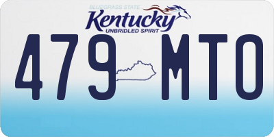 KY license plate 479MTO
