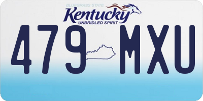 KY license plate 479MXU