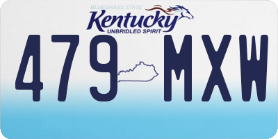 KY license plate 479MXW