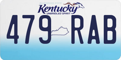 KY license plate 479RAB