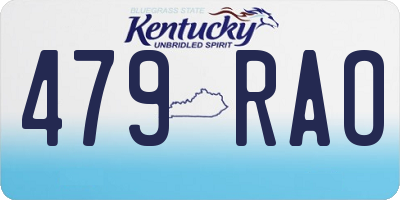KY license plate 479RAO